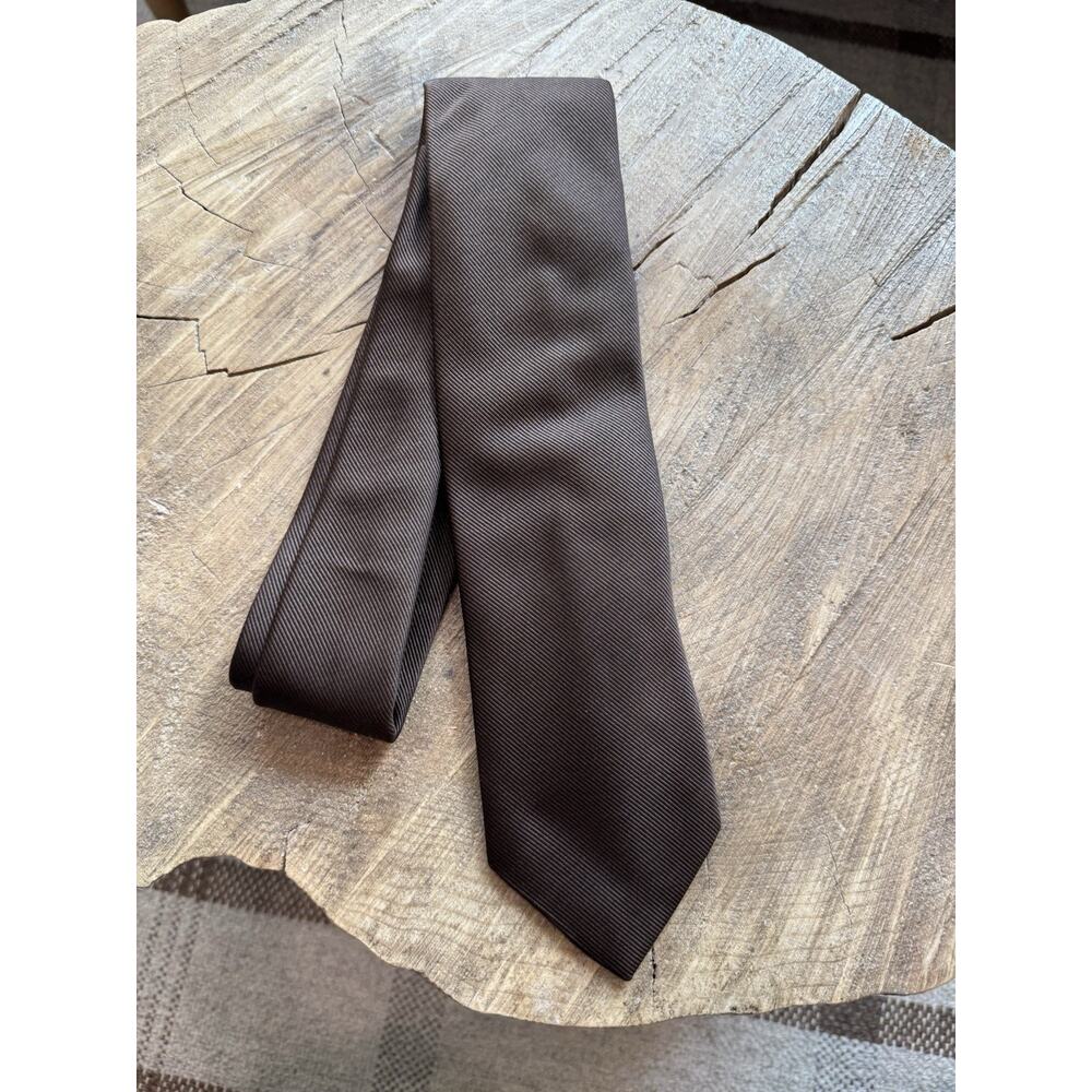 Drakes London Silk Twill Tie Chocolate Brown Hand Rolled 3 X 59”